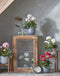 Mica Decorations Geranium Kunstplant in Bloempot Stan - H34 x Ø20 cm - Roze, wit