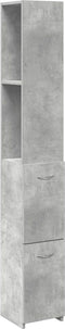 vidaXL - Badkamerkast - 25x25x170 - cm - bewerkt - hout - betongrijs