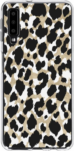 Hoesje Siliconen Geschikt voor Samsung Galaxy A7 (2018) - Design Backcover siliconen - Meerkleurig / Panther Black / Gold