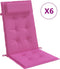 vidaXL - Stoelkussens - 6 - st - hoge - rug - oxford - stof - roze