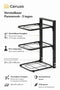 Ceruzo Verstelbaar Pannenrek - 3 Lagen - Ruimtebesparend - Zwart - Koolstofstaal - 23 x 27 x 43 cm