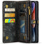 Caseme - Geschikt voor iPhone 15 Pro - Vintage 2 in 1 portemonnee hoes - Zwart