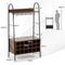 Rustiek Wijnrek - Voor 18 Flessen & 15 Glazen - Met Uitneembare Planken - 32 x 63 x 114,5 cm
