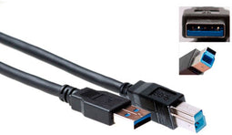 ACT SB3017 - USB 3.0 A male - USB 3.0 B male - 1 m - Zwart
