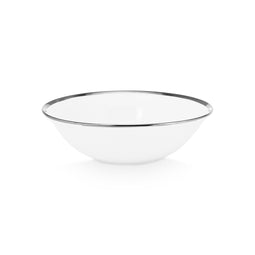 Schaal - Porselein - 15 cm - wit met zilveren rand