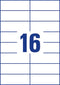 Avery Zweckform 3484, Universele etiketten, Ultragrip, wit, 100 vel, 16 per vel, 105 x 37 mm