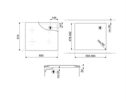 Smeg SIB2641D - Ingebouwde Inductiekookplaat - 4 zones - Zwart 60 cm