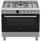 Etna FG190RVS - Gas/Electric Fornuis - 3-rings Wokbrander - Roestvrijstaal