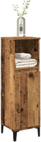 vidaXL - Badkamerkast - 30x30x100 - cm - bewerkt - hout - oud - houtkleurig