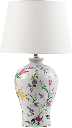 FEBROS - Tafellamp - Wit - Porselein/Linnen