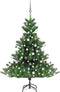 vidaXL - Kunstkerstboom - Nordmann - met - LED's - en - kerstballen - 120 - cm - groen