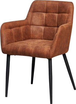 Livingfurn - Eetkamerstoel Bronco Cognac - Stof - 64x62x85