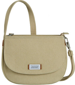 Travelon Heritage - Anti-diefstal Saddle Crossbody - RFID snijbestendige band vergrendelbare ritsen - Natural