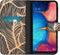 iMoshion Hoesje Geschikt voor Samsung Galaxy A20e Hoesje Met Pasjeshouder - iMoshion Design Softcase Bookcase - Goud / Zwart / Golden Leaves