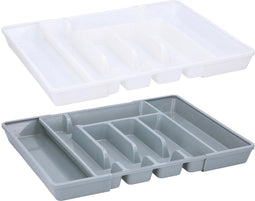 Alpina Uitschuifbare bestekbak - 5 tot 7 vakken - Kunststof - 36.5x27.5 cm