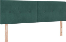 vidaXL - Hoofdbord - met - knopen - - - Donkergroen - - - 160 - cm - - - Fluweel