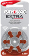 Rayovac batterij voor hoortoestel H312MF nr. 312 PR41 Extra Advanced, 180 mAh 6 stuks in een blister