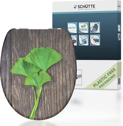 SCHÜTTE WC-Bril 82154 GINGKO&WOOD - Duroplast - Soft Close - Verchroomde Scharnieren - Decor - 1-zijdige Print