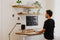 Oakywood Desk Shelf - Massief Eiken / Zwart - Echt Hout Dual Monitor Standaard Beeldschermverhoger Clean Desk Ergonomisch Stijlvol