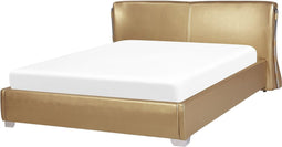 Beliani PARIS - Waterbed - Goud - Leer