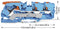 Wago 3-draads doorgangsklemmenblok met hendel en drukknop 10 mm², blauw