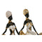 Decoratieve figuren Home ESPRIT Wit Zwart Gouden Olifant Afrikaanse 21 x 11 x 32 cm (2 Stuks)