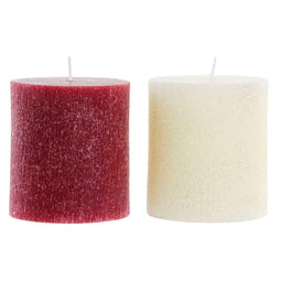Kaars DKD Home Decor Kerstmis (9 x 9 x 10 cm) (2 Stuks)