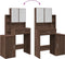vidaXL - Kaptafel - met - kastje - 80x35x132 - cm - bruin - eikenkleur