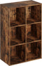 Boekenkast 6 open vakken - wandkast - vakkenkast - vintage bruinkleurig