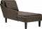 vidaXL - Chaise - longue - kussen - en - rechterarmleuning - kunstleer - donkergrijs
