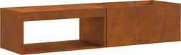 vidaXL - Vuurkorf - met - Houtopslag - 160x45x35 - cm - Weerbestendig - Staal
