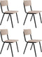 Zuiver Back To School Mat Eetkamerstoel - Beige - Set van 4