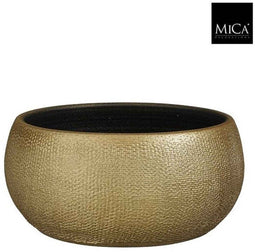 Mica Decorations Bloempot Porto - 27x27x13 cm - Terracotta - Goud,Metallic