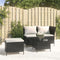 vidaXL - 3-delige - Loungeset - met - kussens - poly - rattan - zwart