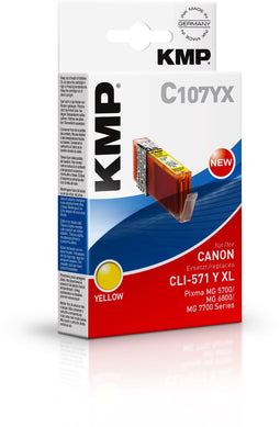 KMP C107YX - Inktcartridge - Pigmentbasis - Geel