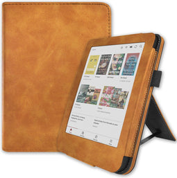 Lunso Geschikt voor Kobo Clara BW / Clara Colour hoes (6 inch) - Luxe Stand sleepcover - Bruin