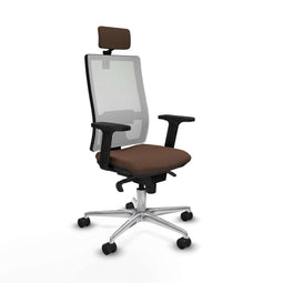 Piqueras y Crespo 2D086N2 - Bureaustoel - Hoofdsteun - Wit Donkerbruin