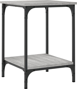 vidaXL - Salontafel - 40x40x55 - cm - bewerkt - hout - grijs - sonoma - eikenkleurig