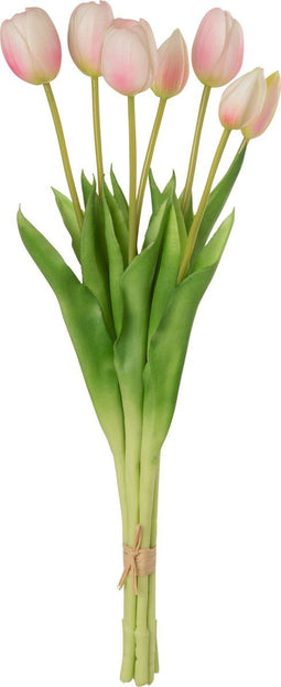 J-Line boeket Tulpen 7 stuks - kunststof - lichtroze - large