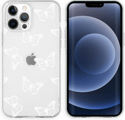 iMoshion Hoesje Geschikt voor iPhone 13 Pro Hoesje Siliconen - iMoshion Design hoesje - Grijs / Butterfly