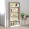 vidaXL - Boekenkast - met - 5 - schappen - 80x24x175cm - bewerkt - hout - wit - en - eiken