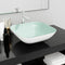 vidaXL - Wasbak - 42x42x14 - cm - glas - wit
