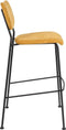 Zuiver Benson Barkruk - Zithoogte 75 Cm - Set Van 2 - Stof Okergeel - Zwart Metalen Frame