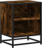 vidaXL - Nachtkastjes - 2 - st - 40x31x50 - cm - bewerkt - hout&metaal - gerookt - eiken