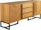 Dutchbone Class - Dressoir - 180 x 45 x 80 cm - Visgraatpatroon - Naturel Acaciahout & MDF - Messing Look Onderstel