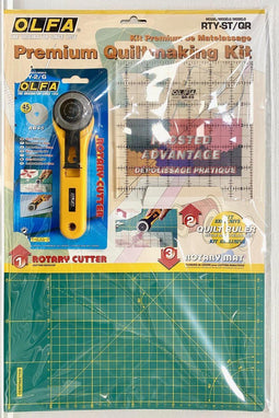 OLFA RTY-ST/QR - Premium Quiltmaking Kit - 45mm rolmes snijmat en lineal - Groen