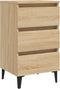 vidaXL - Nachtkastjes - 2 - st - met - metalen - poten - 40x35x69 - cm - sonoma - eiken