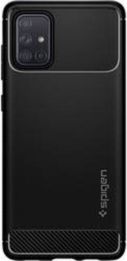 Spigen Rugged Armor - Back Cover - TPU - Samsung Galaxy A71 - Schokbestendig - Zwart