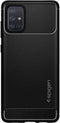 Spigen Rugged Armor - Back Cover - TPU - Samsung Galaxy A71 - Schokbestendig - Zwart