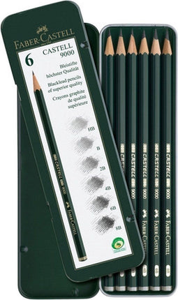 Potlood faber-castell 9000 6 hardheden | 10 stuks